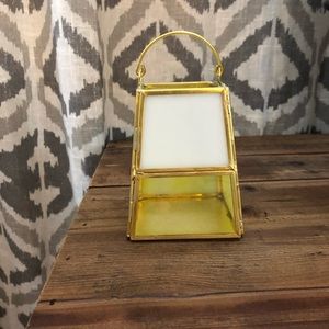 West Elm Tea Light Holder Yellow & White